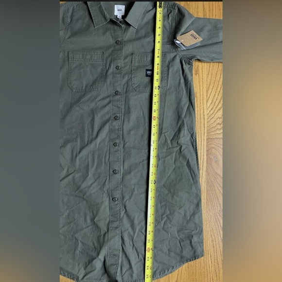 VANS Women’s Olive Green/Army Green Full Button Down Broadway Dress SZ M New!!! - Picture 11 of 12